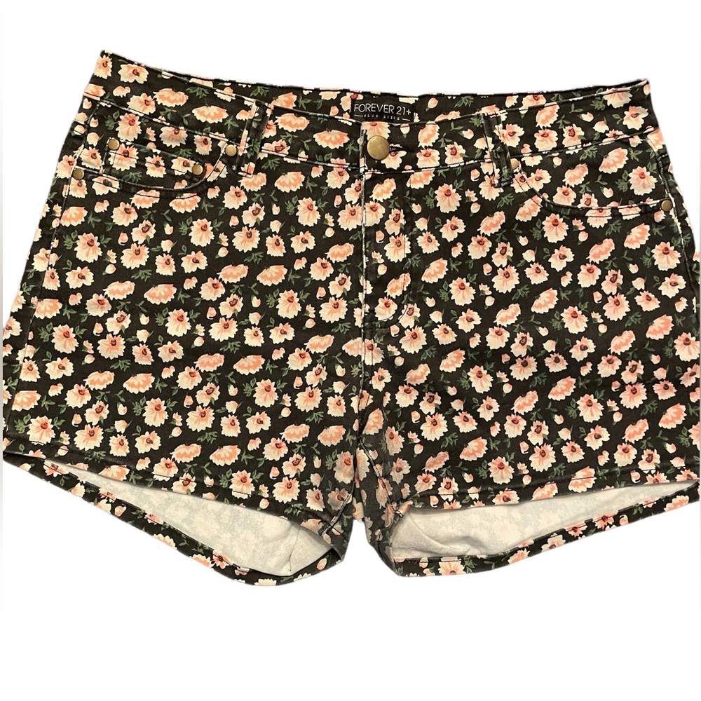 Forever 21 Black and Pink Jean Shorts